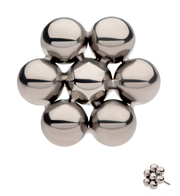 Beaded Hexagon Threadless Titanium Top on Sale