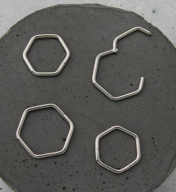 Hex Titanium Hinged Segment Ring Fashion - Image 2