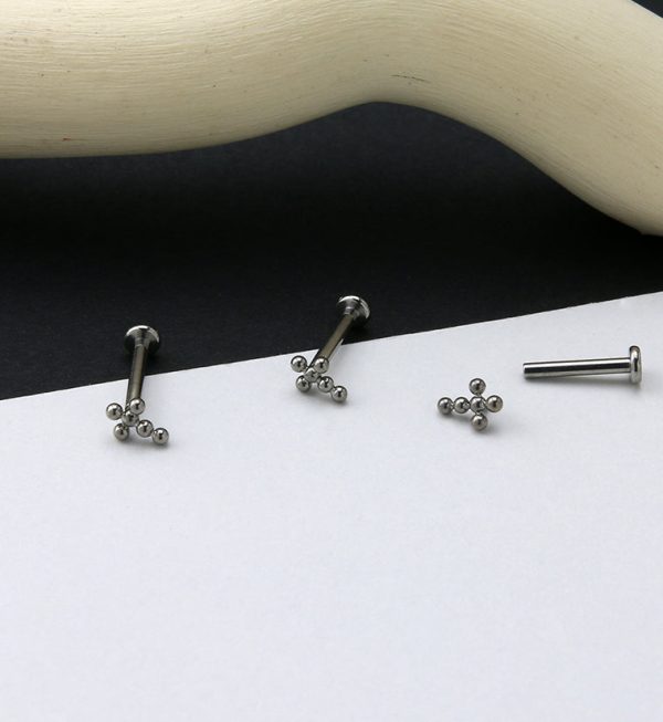 Beaded Cross Titanium Labret Online now - Image 2