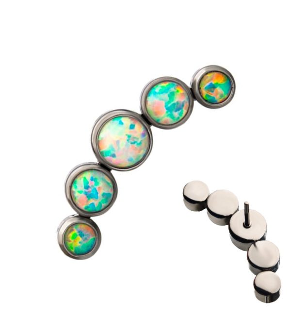 Quinate White Opalite Titanium Threadless Top Online Hot Sale