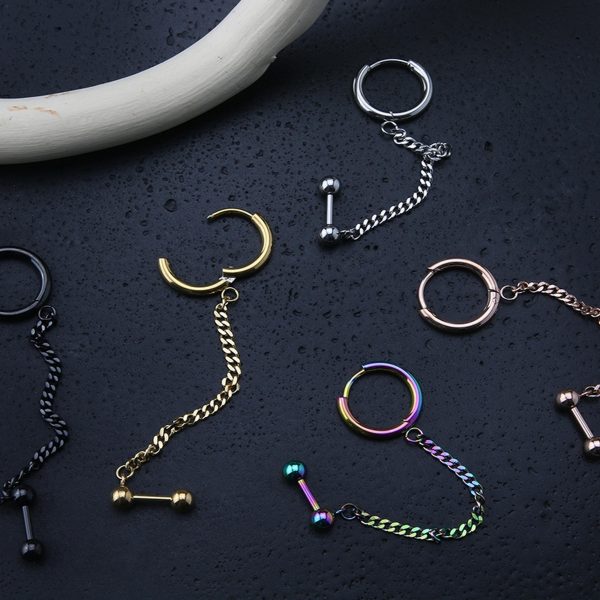 Linked Hinged Hoop Ring & Cartilage Barbell Online - Image 2