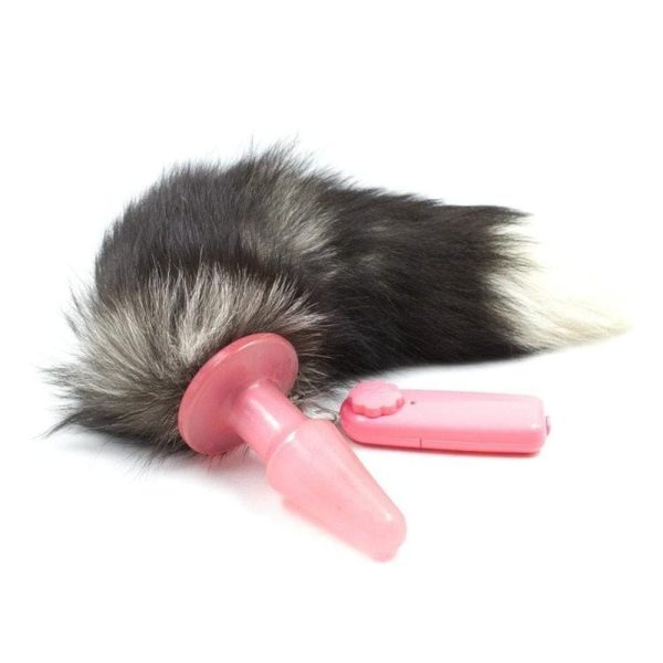 Vibrating Fox Tail Plug | Seductive Vibrating Pink Plastic Tail Plug| | For Cheap - Image 2
