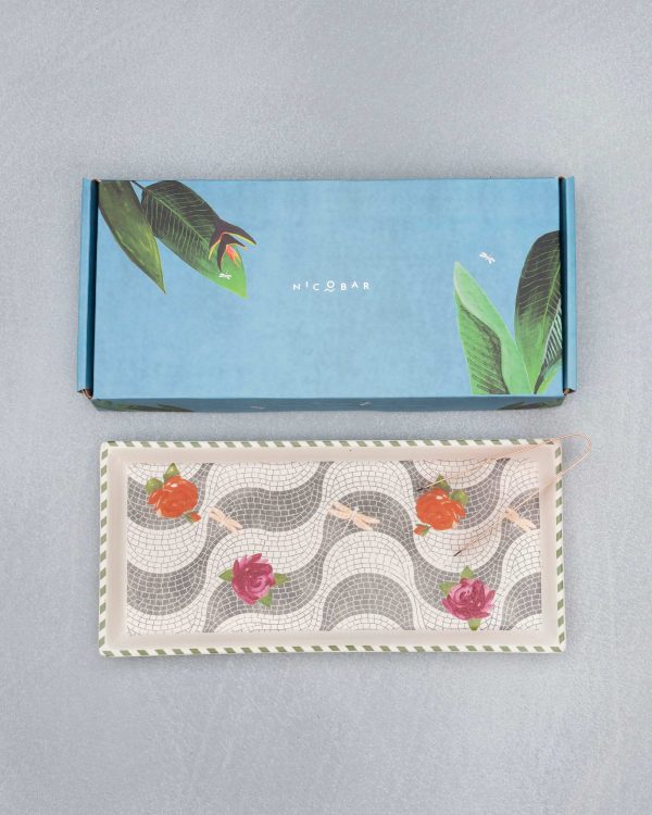 Mosaic Bloom Cookie Tray with Tong For Cheap