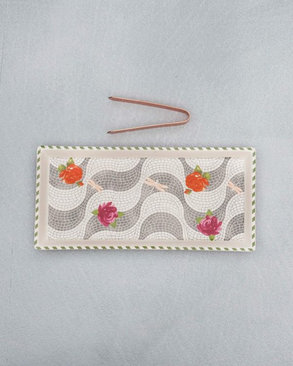 Mosaic Bloom Cookie Tray with Tong For Cheap - Image 2